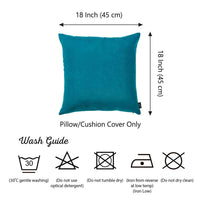 Set of 2 Teal Blue Brushed Twill Decorative Throw Pillow Covers