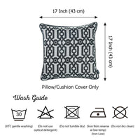 Slate Grey Jacquard Geo Decorative Throw Pillow Cover