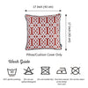 Red and White Jacquard Geo Decorative Throw Pillow Cover