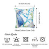 Square White Blue And Green Seahorse Decorative Throw Pillow Cover