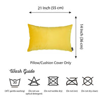 21"x14" Yellow Velvet Decorative Throw Pillow Cover (2 Pcs in set)