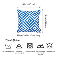 Blue and White Geometric Squares Decorative Throw Pillow Cover