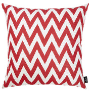 18"x18" Red Nautical Chevron Decorative Throw Pillow Cover Printed