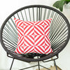 Red and White Geometric Squares Decorative Throw Pillow Cover