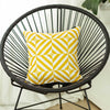 Yellow and White Geometric Squares Decorative Throw Pillow Cover