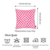 Hot Pink Geo Squares Decorative Throw Pillow Cover