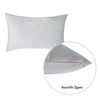 21" x14" Light Grey Velvet Decorative Throw Pillow Cover (2 Pcs in set)