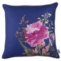 Blue Watercolor Wild Flower Decorative Throw Pillow Cover
