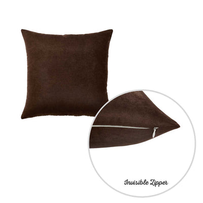 Set of 2 Brown Brushed Twill Decorative Throw Pillow Covers