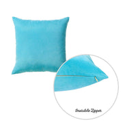 Set of 2 Aqua Blue Brushed Twill Decorative Throw Pillow Covers