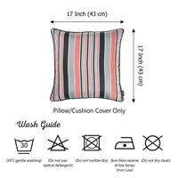 Coral Variegated Stripe Decorative Throw Pillow Cover