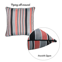 Coral Variegated Stripe Decorative Throw Pillow Cover