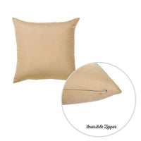 Set of 2 Light Beige Brushed Twill Decorative Throw Pillow Covers