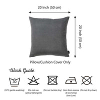 Set of 2 Gray Brushed Twill Decorative Throw Pillow Covers