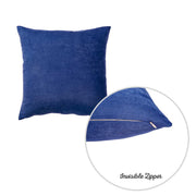 Set of 2 Denim Blue Brushed Twill Decorative Throw Pillow Covers