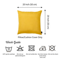 Set of 2 Yellow Brushed Twill Decorative Throw Pillow Covers