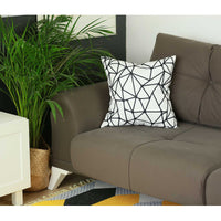 Black and White Abstract Geo Decorative Throw Pillow Cover