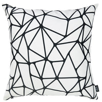 Black and White Abstract Geo Decorative Throw Pillow Cover