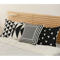 Black and White Triangles Decorative Throw Pillow Cover