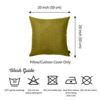 20"x20" Lime Green Honey Decorative Throw Pillow Cover (2 pcs in set)