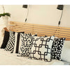 Black and White Geometric Squares Decorative Throw Pillow Cover