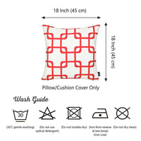 Red and White Geometric Squares Decorative Throw Pillow Cover