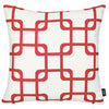 Red and White Geometric Squares Decorative Throw Pillow Cover