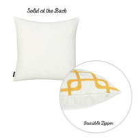 Yellow and White Geometric Squares Decorative Throw Pillow Cover