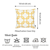 Yellow and White Geometric Squares Decorative Throw Pillow Cover