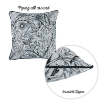 17"x 17" Grey Jacquard Artistic Leaf Decorative Throw Pillow Cover