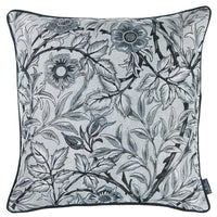 17"x 17" Grey Jacquard Artistic Leaf Decorative Throw Pillow Cover