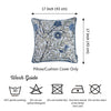 Blue Jacquard Leaf Decorative Throw Pillow Cover