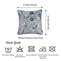 Blue Jacquard Leaf Decorative Throw Pillow Cover