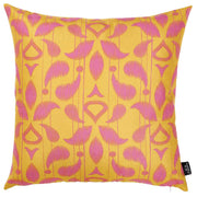 18"x18" Orange Ikat Decorative Throw Pillow Cover Printed