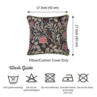 17"x 17" Jacquard Artistic Leaf Decorative Throw Pillow Cover