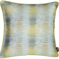 Yellow and Gray Blurred Lines Decorative Throw Pillow Cover