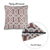 Dusty Red Jacquard Geo Decorative Throw Pillow Cover