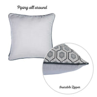 Grey Jacquard Circle Decorative Throw Pillow Cover