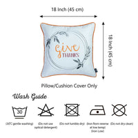 Give Thanks Square Printed Decorative Throw Pillow Cover