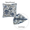 Blue Jacquard Iris Weave Decorative Throw Pillow Cover