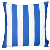 Blue and White Cabana Stripe Geometric Decorative Throw Pillow Cover