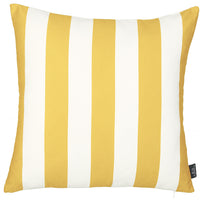 Yellow and White Cabana Stripe Geometric Decorative Throw Pillow Cover