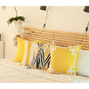 Yellow and White Cabana Stripe Geometric Decorative Throw Pillow Cover