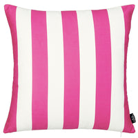 Hot Pink and White Sailing Stripe Decorative Throw Pillow Cover