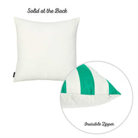 Green and White Sailing Stripes Throw Pillow Cover.