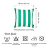 Green and White Sailing Stripes Throw Pillow Cover.
