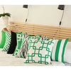 Green and White Sailing Stripes Throw Pillow Cover.