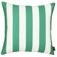 Green and White Sailing Stripes Throw Pillow Cover.