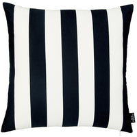 Black and White Cabana Stripe Geometric Decorative Throw Pillow Cover