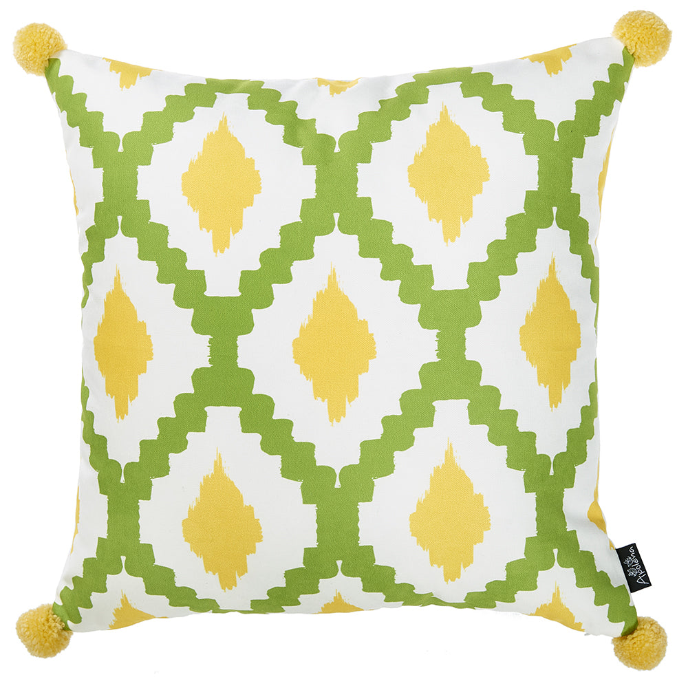 Lemon and Lime Geo Decorative Throw Pillow Cove